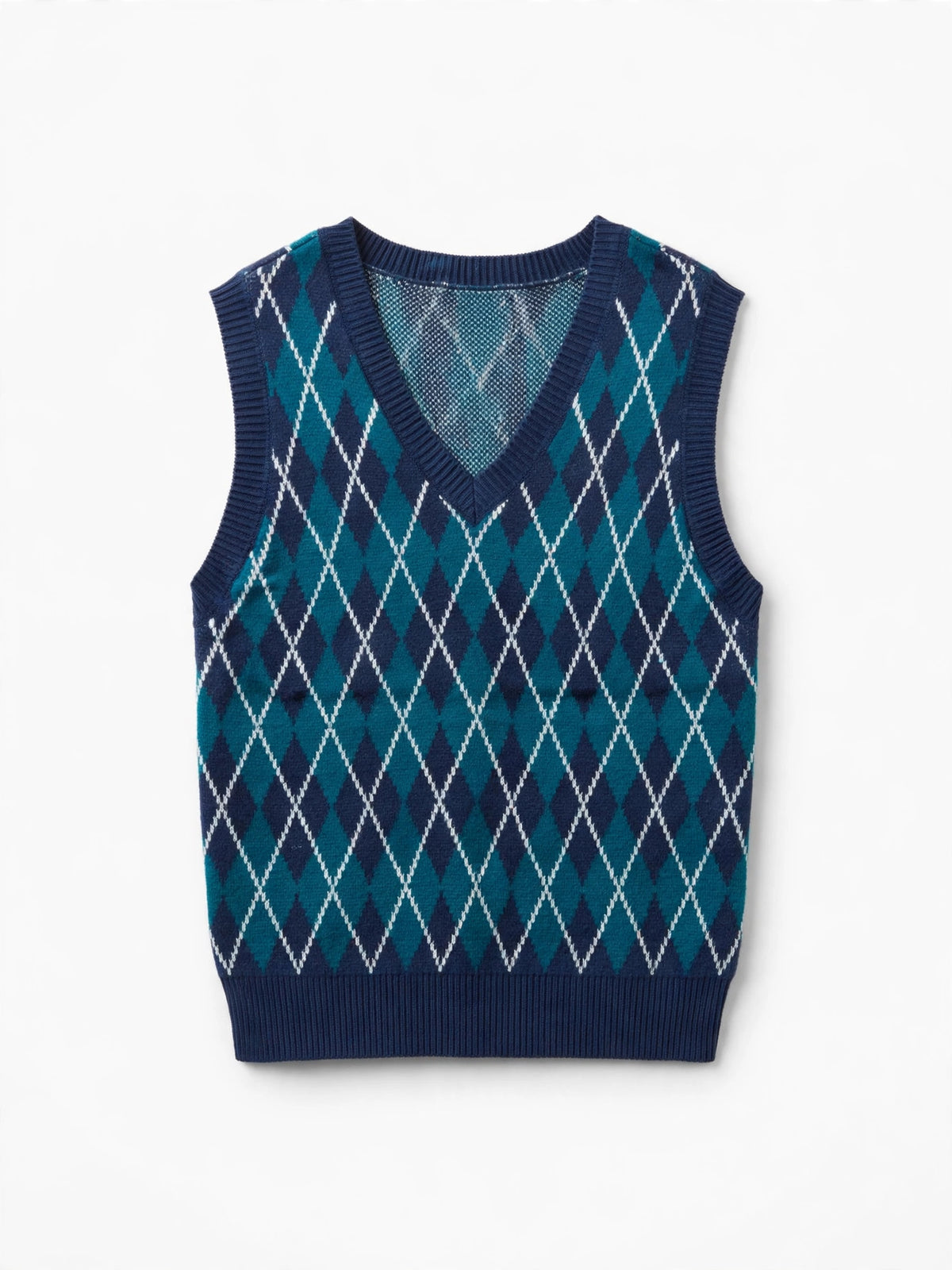 wild fable Teal/Blue Argyle Knit Sweater Vest (Size S)