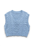 Babaton Light Blue Cable-Knit Sweater Vest (Size S)