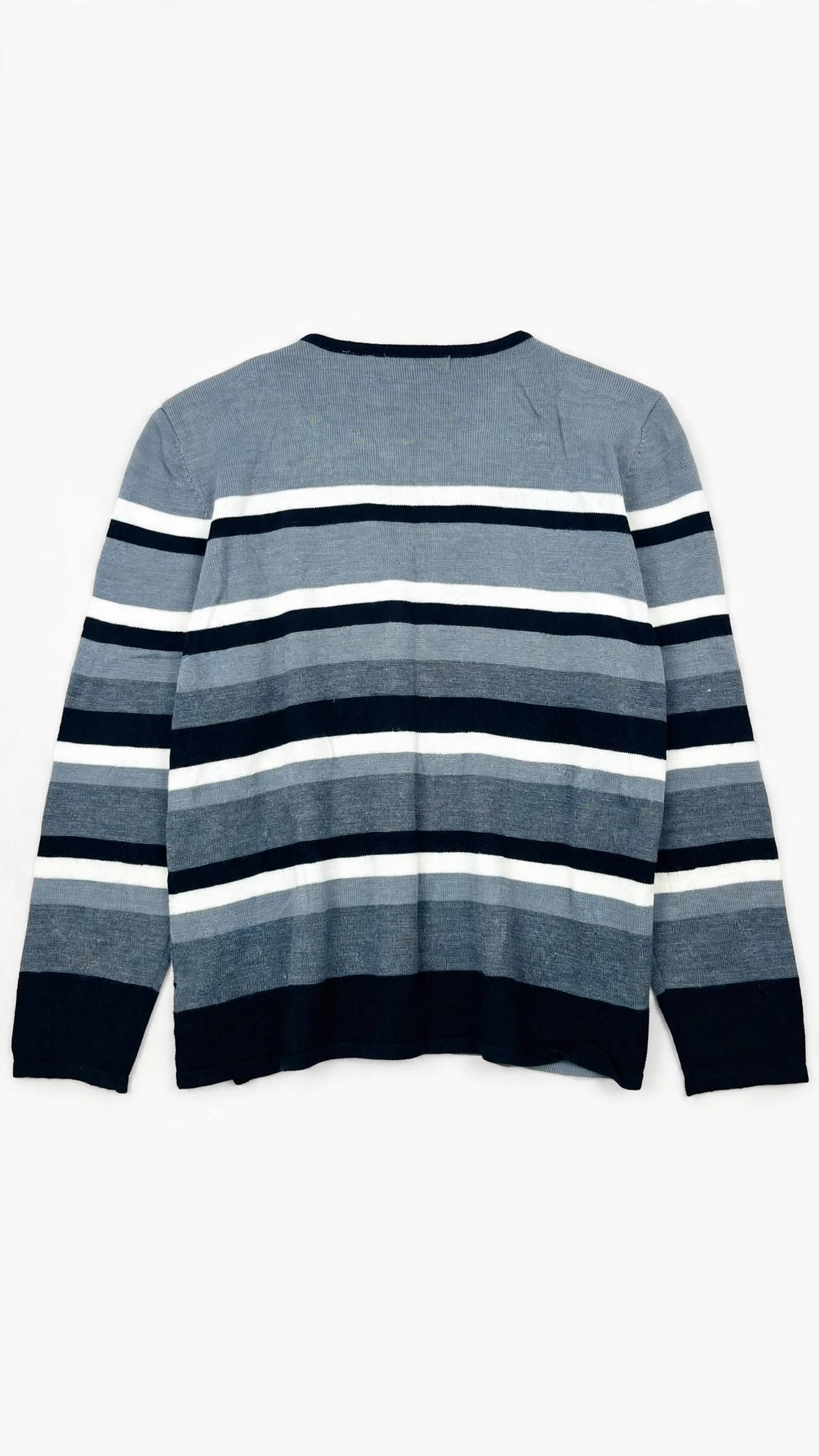 alfred dunner Grey Striped Knit Twinset Cardigan (Size L)