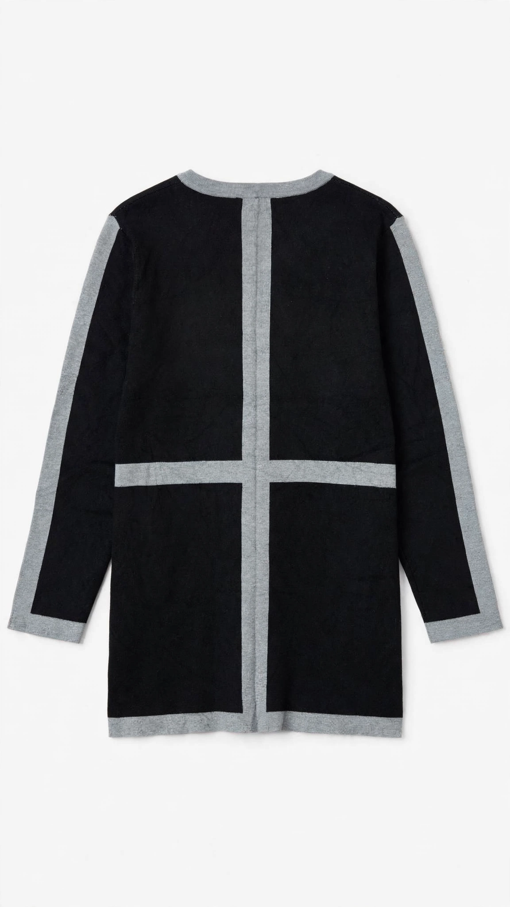 Paramour Black and Grey Colorblock Button Cardigan with Pockets (Size M)