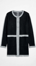 Paramour Black and Grey Colorblock Button Cardigan with Pockets (Size M)