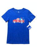 Celebrate Patriotic Truck Graphic T-Shirt – Royal Blue (Youth S 4-6)