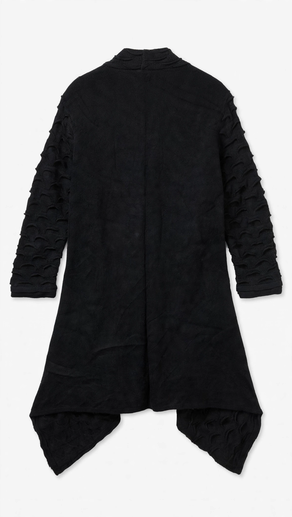 Roman Originals Black Cable-Knit Waterfall Cardigan (Size M)