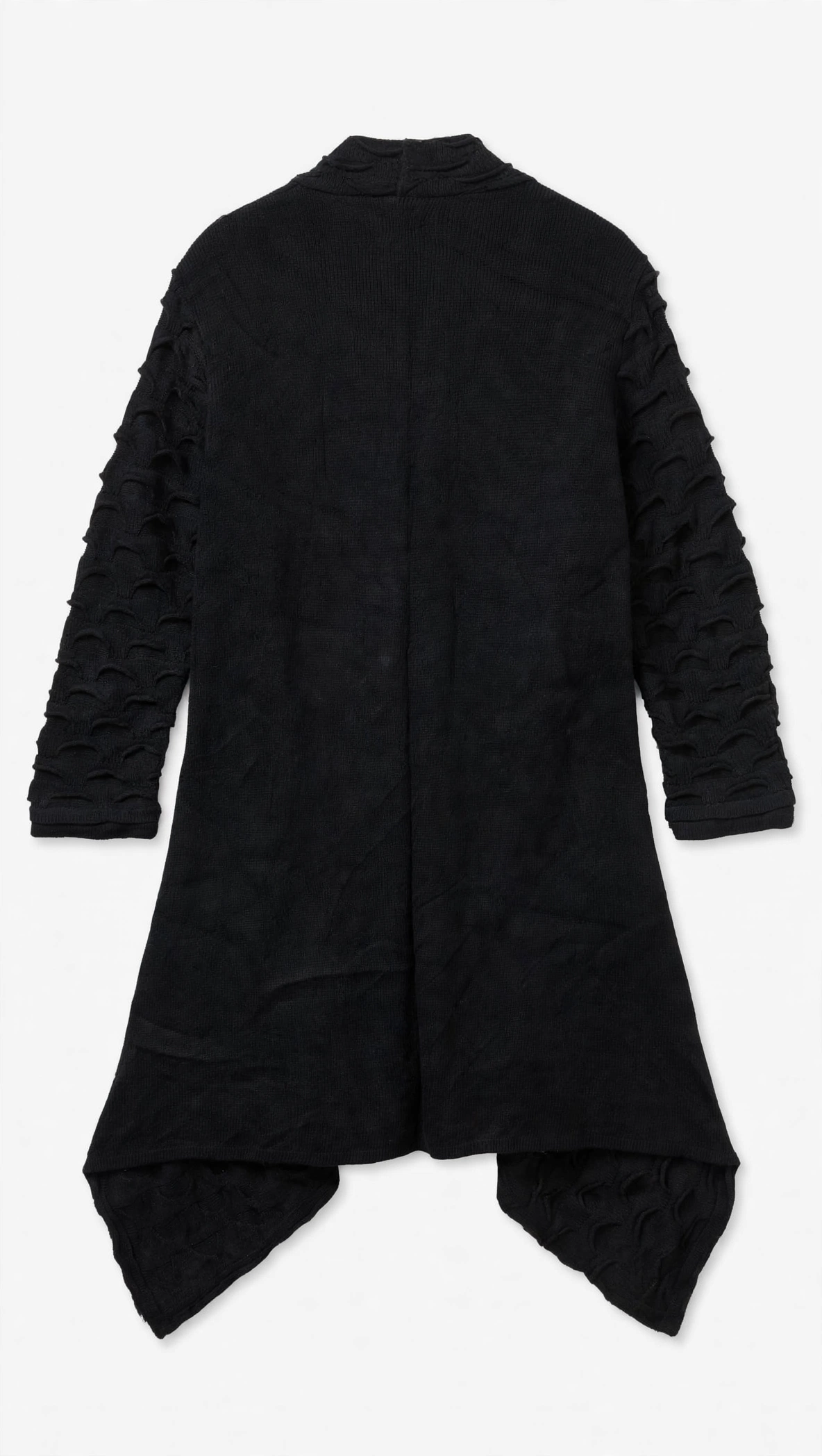 Roman Originals Black Cable-Knit Waterfall Cardigan (Size M)