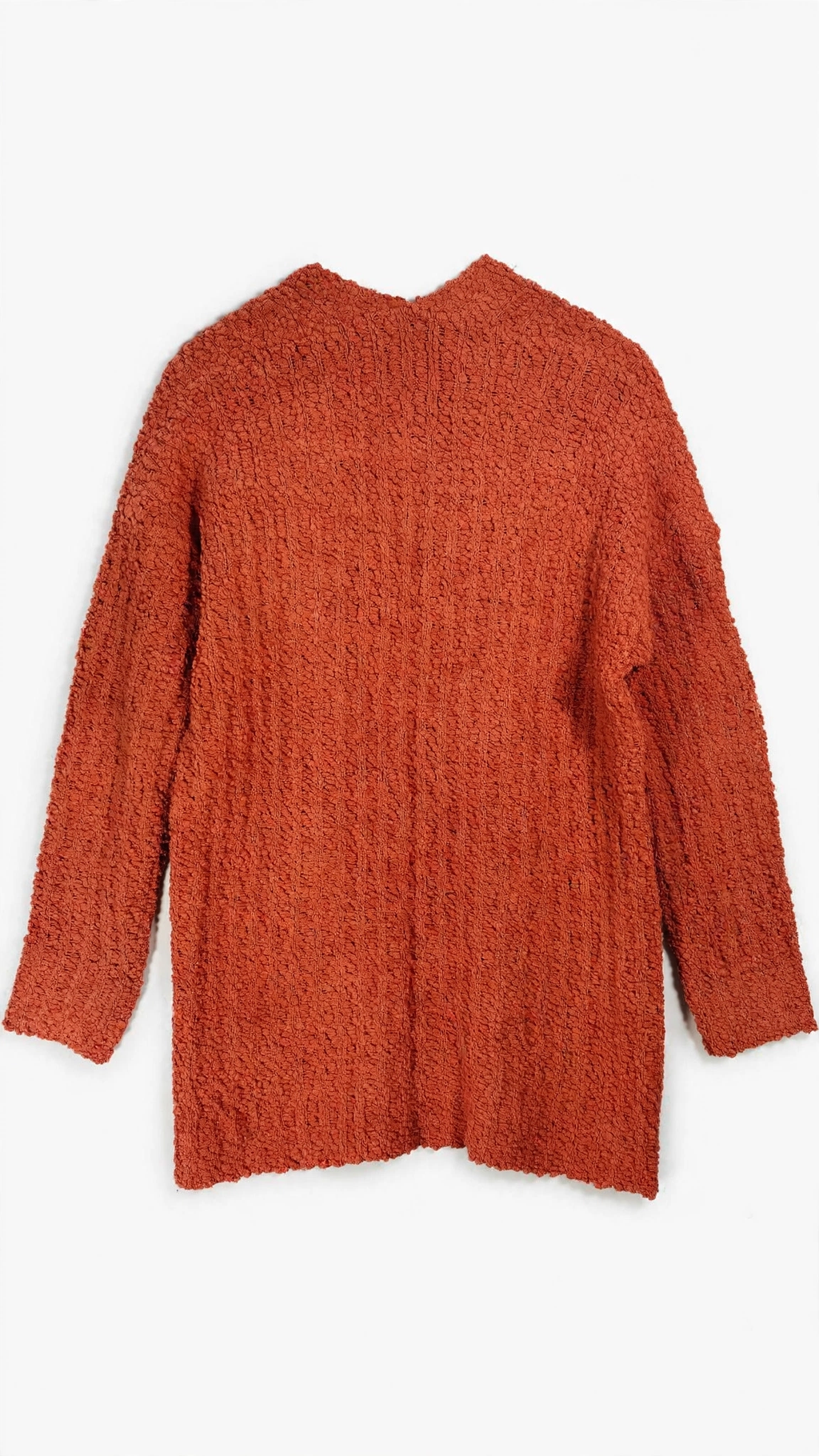Rust Terracotta Popcorn Knit Pocket Cardigan (Size M)