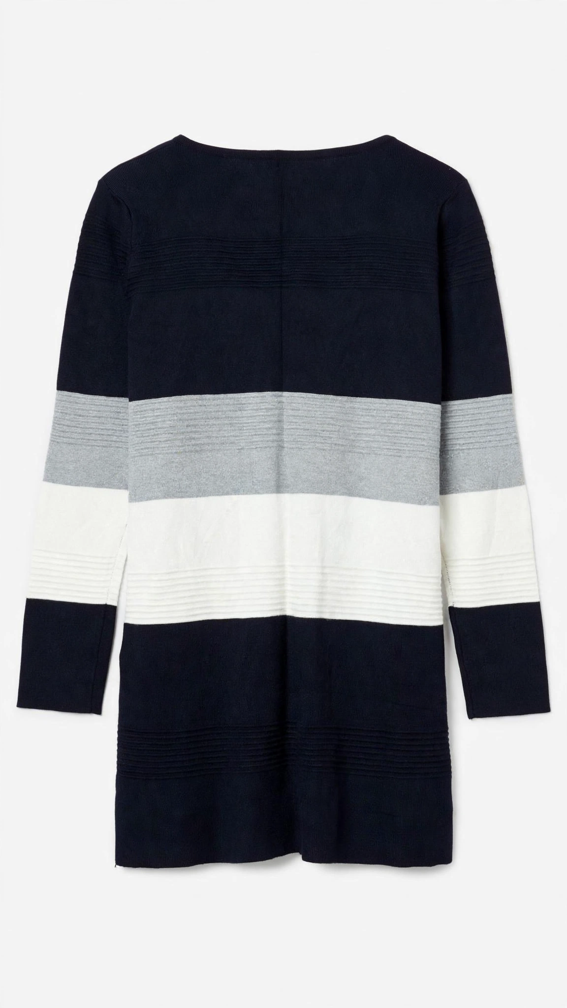 SES Navy Grey White Colorblock Stripe Pocket Cardigan (Size 10)