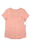 SO V-Neck Pocket T-Shirt – Peach (Size M)