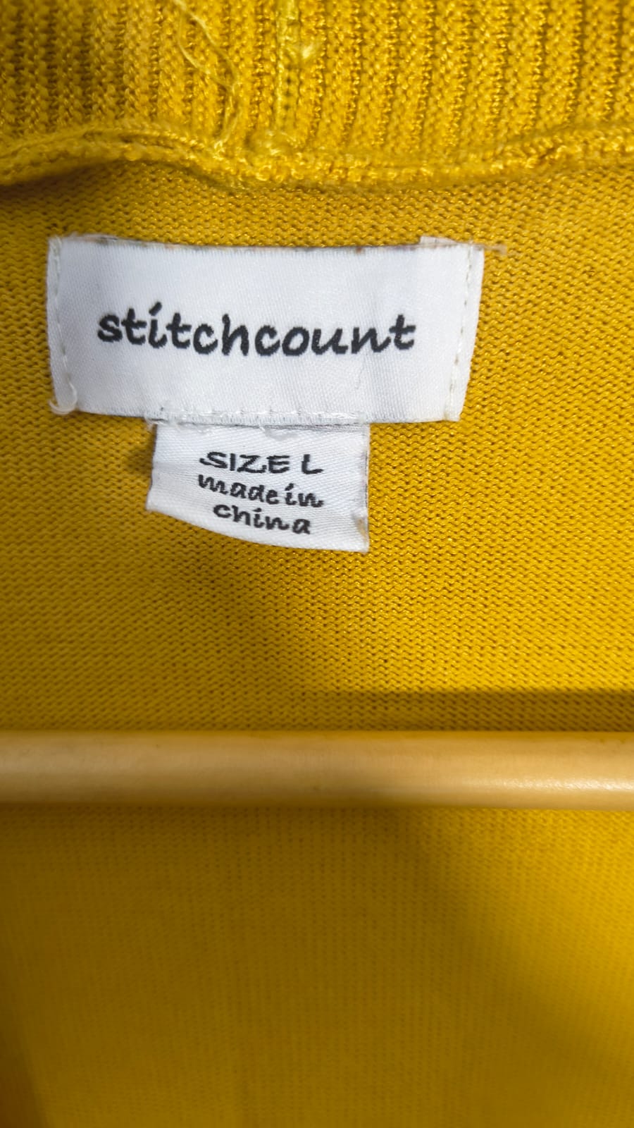 Stitchcount Mustard Yellow Ribbed Longline Cardigan (Size L)