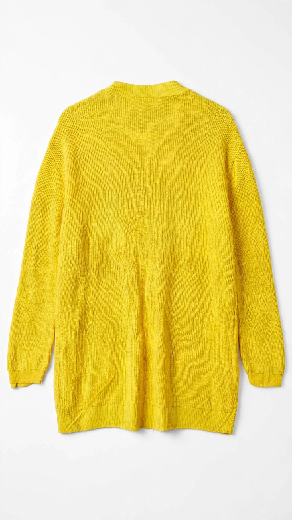 Stradivarius Yellow Knit Cardigan with Ring Details (Size M)