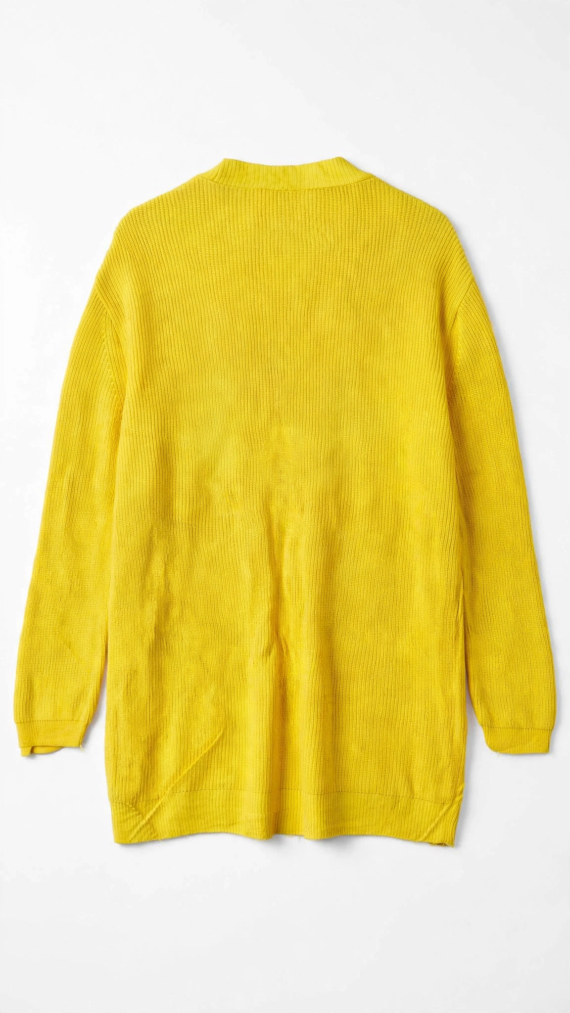 Stradivarius Yellow Knit Cardigan with Ring Details (Size M)