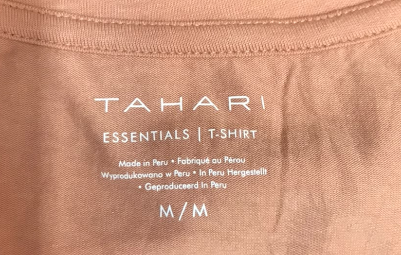 Tahari Essentials Scoop Neck T-Shirt – Dusty Peach (Size M)