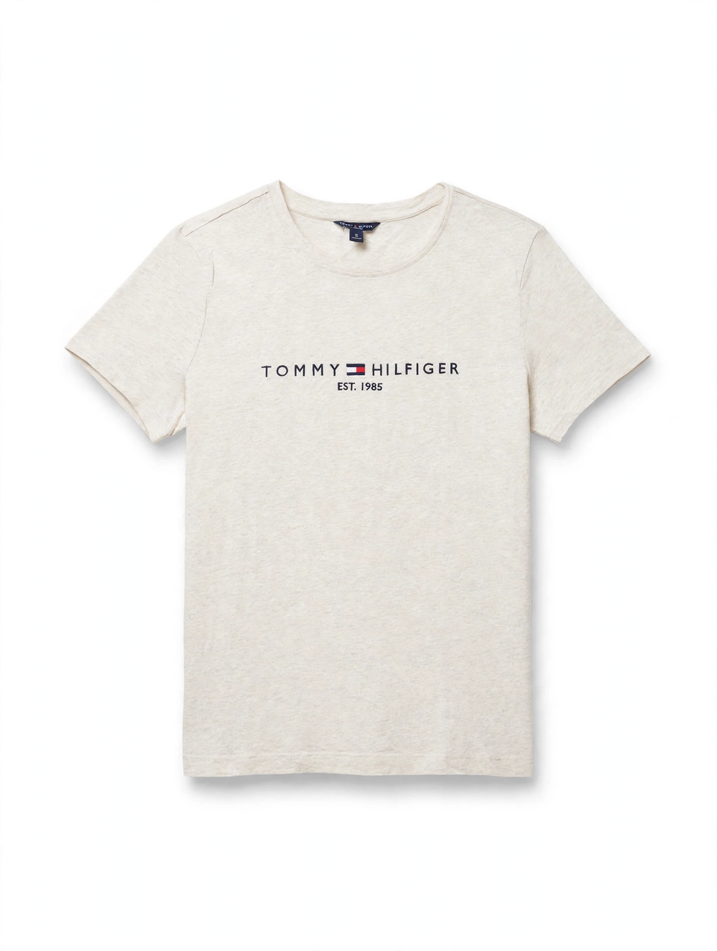 Tommy Hilfiger Logo T-Shirt – Cream Heather (Size M)
