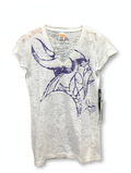 Touch by Alyssa Milano Vikings V-Neck Tee – White Burnout (Size S)