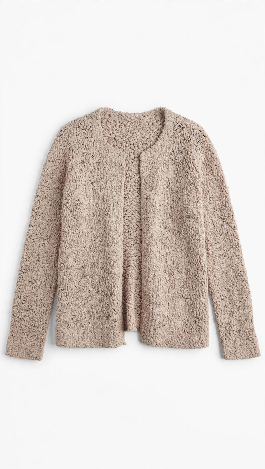 Vero Moda Taupe Boucle Open-Front Cardigan (Size S)