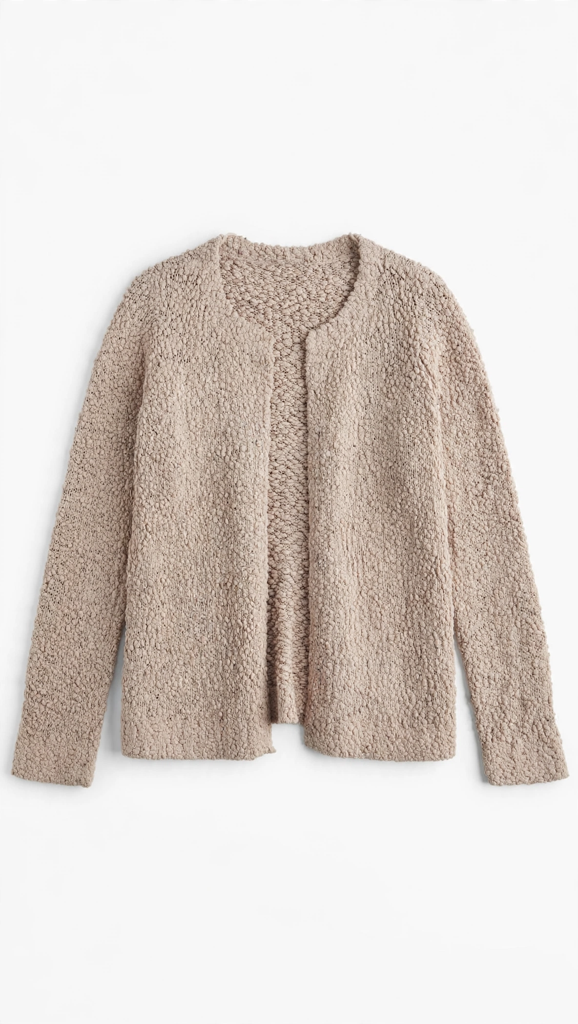 Vero Moda Taupe Boucle Open-Front Cardigan (Size S)