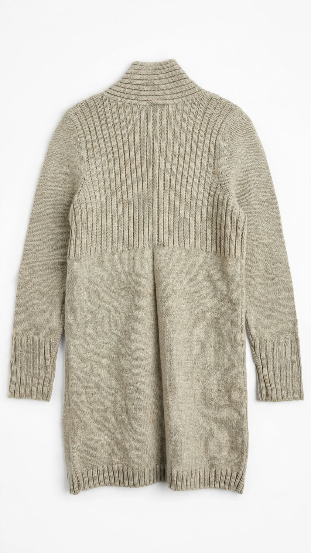Wallis Oatmeal Beige Ribbed Knit Pocket Cardigan (Size S)