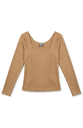 Worthington Square Neck Long Sleeve Top – Tan (Size M)