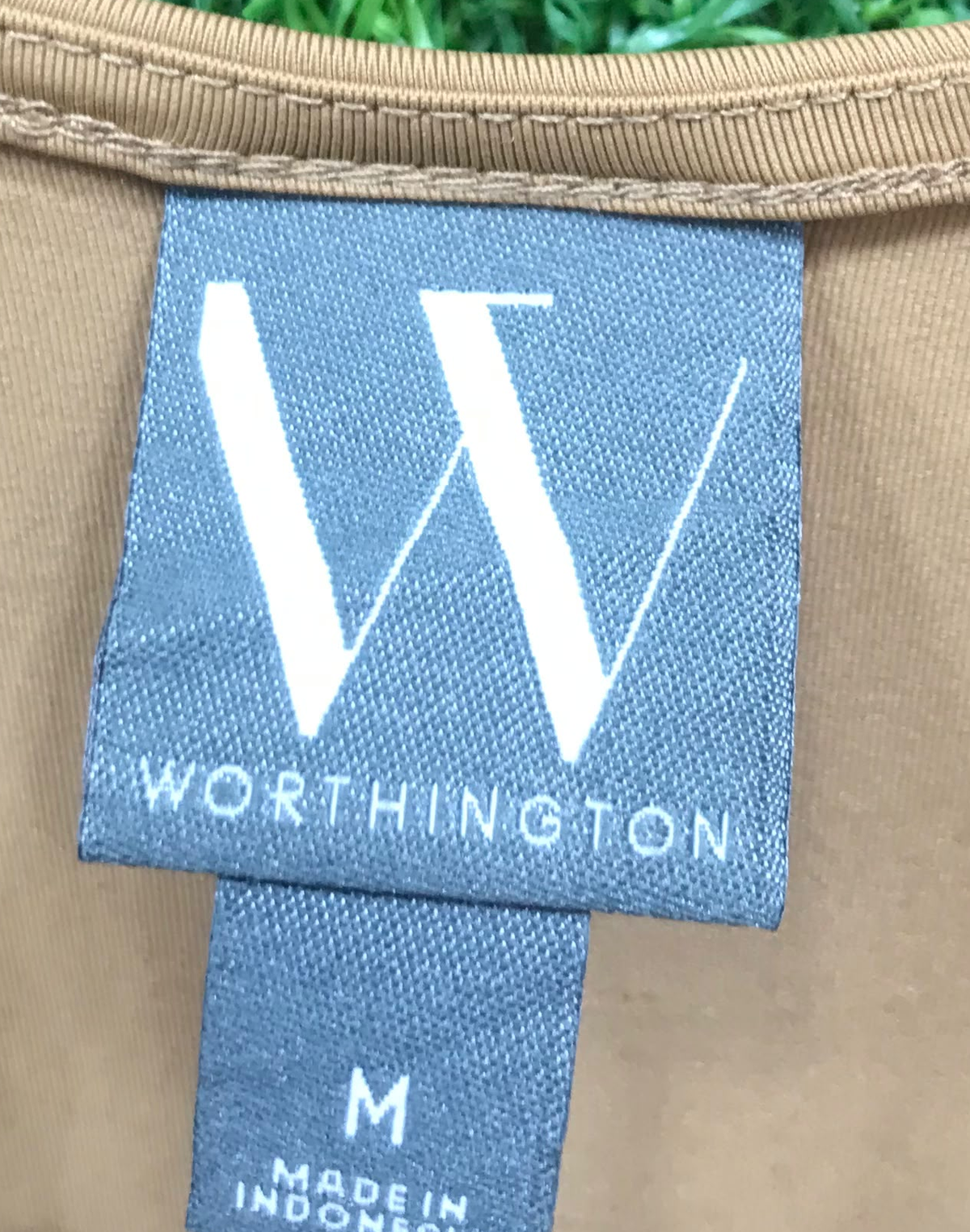 Worthington Square Neck Long Sleeve Top – Tan (Size M)