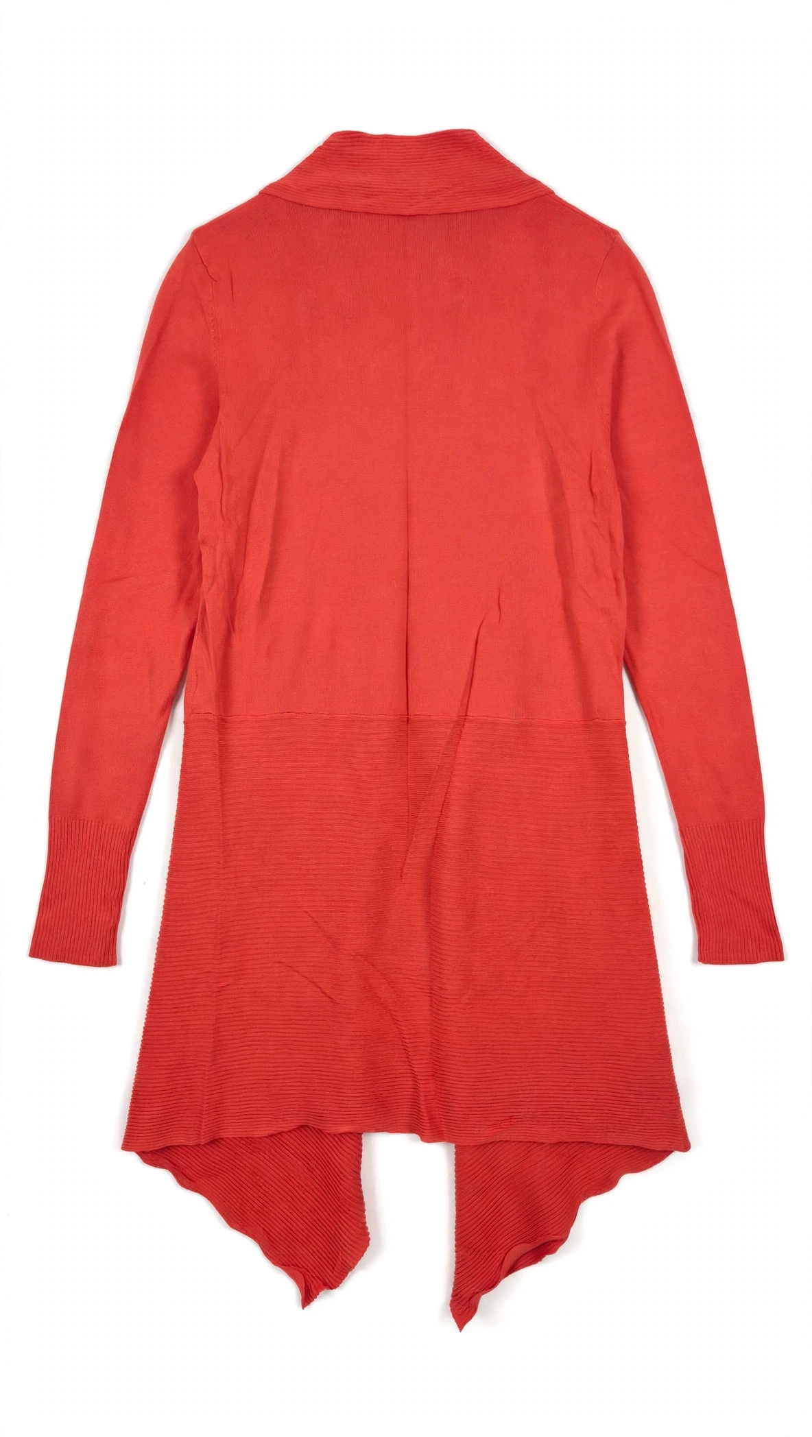 ZARA Coral Waterfall Cardigan with Draped Hem (Size L)